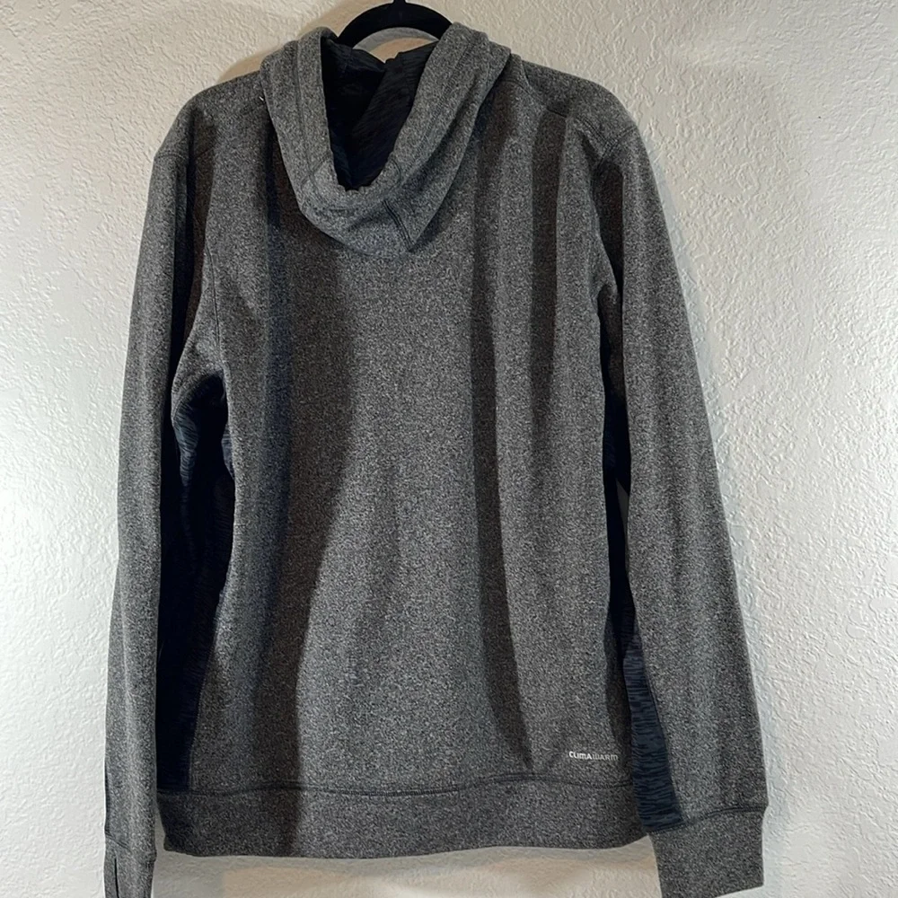 ADIDAS Clima Warm Vintage Zip Up Logo Hoodie with Pockets Size Large Y2K